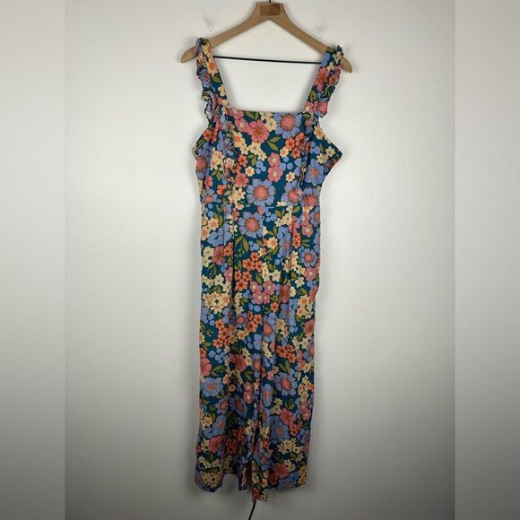 Princess Highway Linen Blend Wide Leg Ella Flora Jumpsuit Women’s Sz 12 cottage - Picture 4 of 10